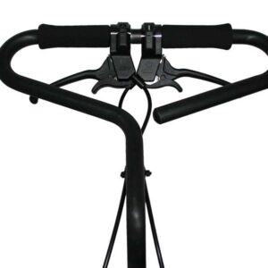 Maniglia di spinta centrale in alluminio per prese del freno con area di impugnatura pieghevole