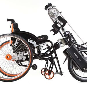 SPEEDY 4all Ergo in combinazione con la handbike NJ1 e-assistant elettroassistita