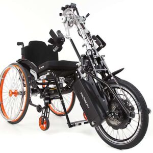 NJ1 e-assistant con sistema di azionamento Neodrives in combinazione con la Speedy 4all Ergo (ruota nel prolungamento dell'interasse)