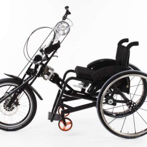 Bicicletta adattiva NJ1 con supporto del cuscinetto regolabile in combinazione con la Speedy F2 (ruota nel prolungamento dell'interasse)