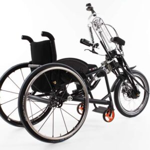 Bicicletta adattiva NJ1 con supporto del cuscinetto regolabile in combinazione con la Speedy F2 (ruota nel prolungamento dell'interasse)