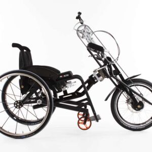 Bicicletta adattiva NJ1 con supporto del cuscinetto regolabile in combinazione con la Speedy F2 (ruota nel prolungamento dell'interasse)