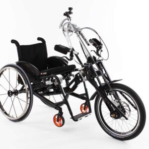 Bicicletta adattiva NJ1 con supporto del cuscinetto regolabile in combinazione con la Speedy F2 (ruota nel prolungamento dell'interasse)